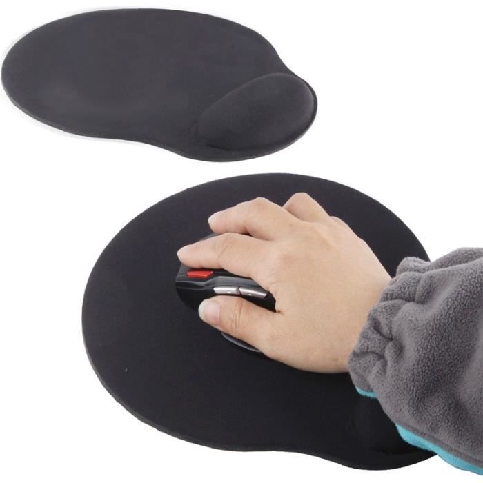 Tapis de souris repose-poignet ergonomique noir
