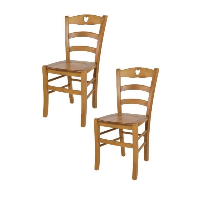 chaises de cuisine tommychairs - set 2 chaises cuore en bois massif couleur chêne