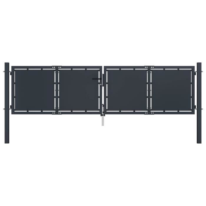 vidaXL Portail de jardin acier 300x100 cm