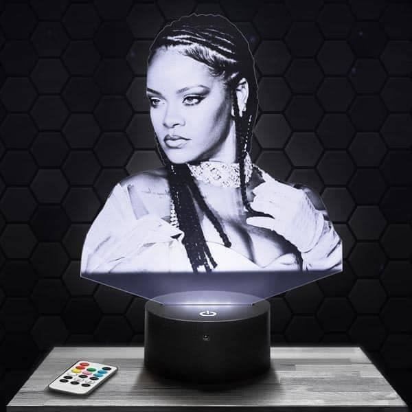 Lampe De Chevet, Veilleuse Tactile Rihanna Lampe 3D Led Illusion, Idée 