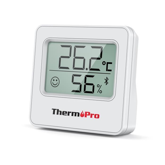 Thermomètre et hygromètre d'intérieur extérieur, Station météo, ℃/℉  Commutat, Enregistrement MAX/MIN, Rétro-éclairage - Blanc - Cdiscount  Bricolage