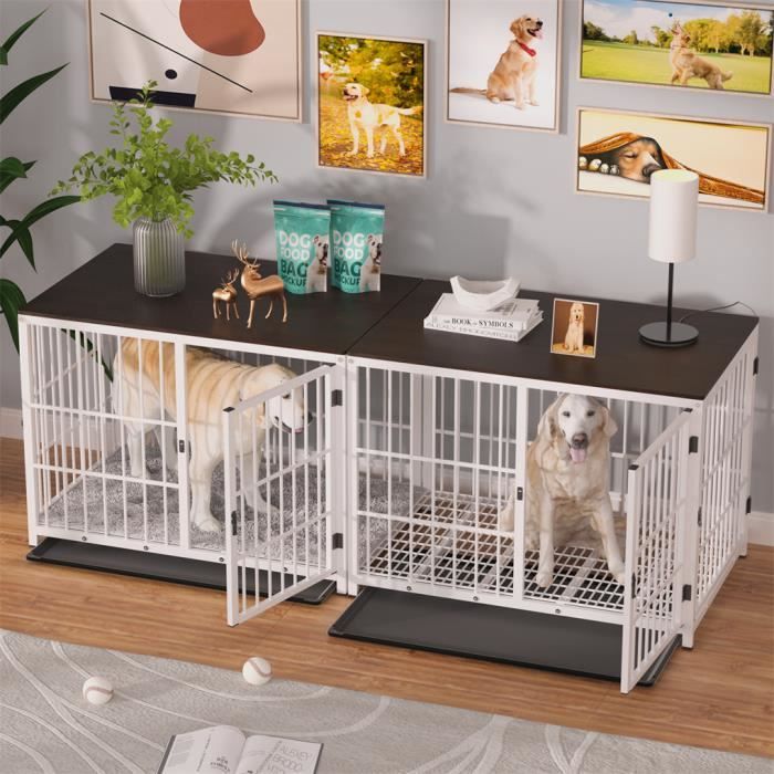 Comparer les prix de BingoPaw Cage pour Chien Intérieur Caisse Chien Petite Taille Meuble Cage Chiens 78.5x56.5x65cm