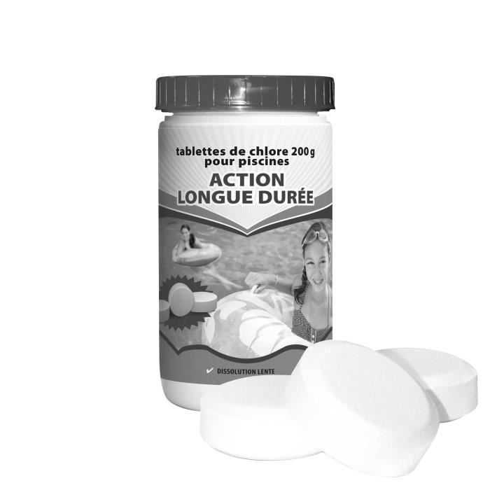 BSI - Chlore action longue durée ou chlore lent - Galets 200g - Dissolution lente - Pisicne - 1kg