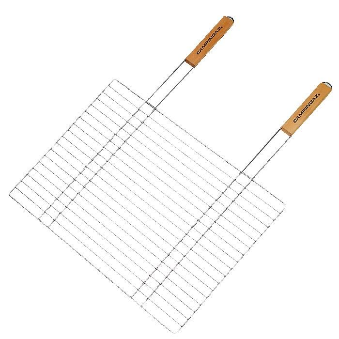 Grille rectangulaire simple Campingaz 205704 - manche double en bois - 53x39 cm