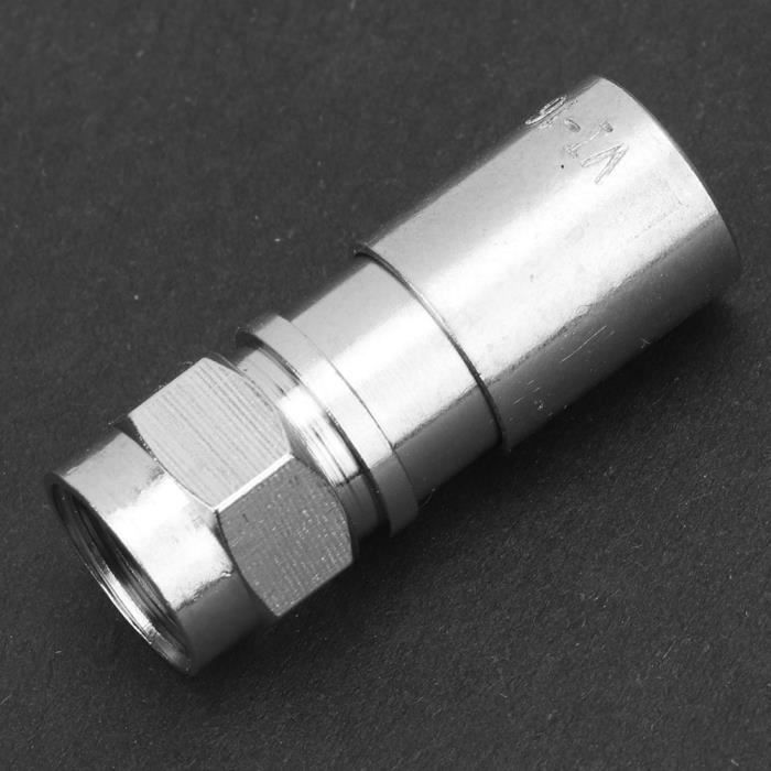 10 Connecteurs F à Visser Pour Câble Coaxial RG6 - Argent, Compatibles TV/satellite