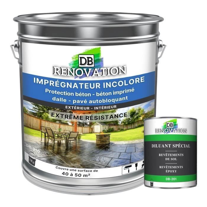 5KG Peinture incolore pour sol beton Protection de sol garage, terrasse, atelier