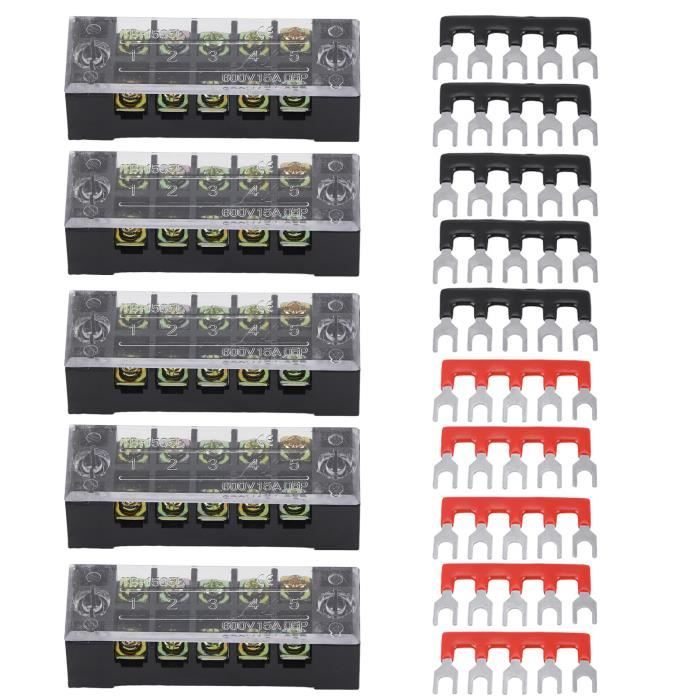 10 Pièces 360V 10A Double Rangée Bornes à Vis Barrière électrique