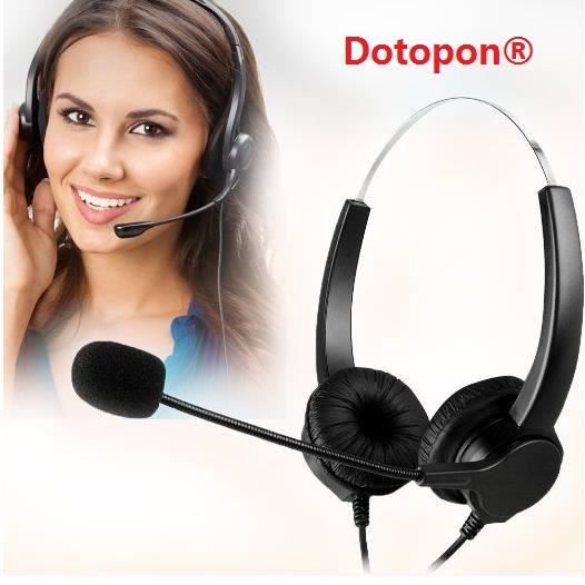 Casque Mains Libres Avec Micro Antibruit Pour Téléphone De Bureau - Connexion RJ9 4 Broches + Adaptateur