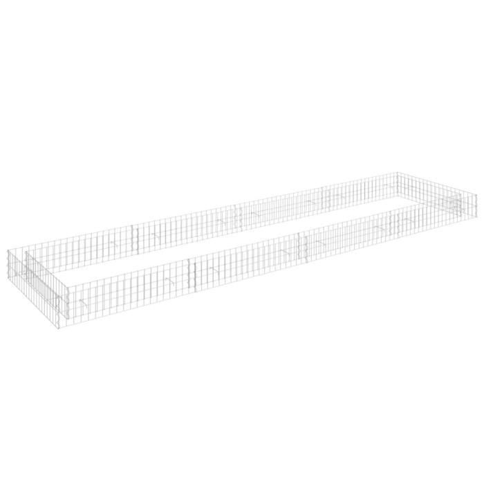 Jardinière Gabion Acier Galvanisé 360x30x10 Cm – Lit Surélevé Jardin – Clôture Décorative à Remplir Pierres - 3