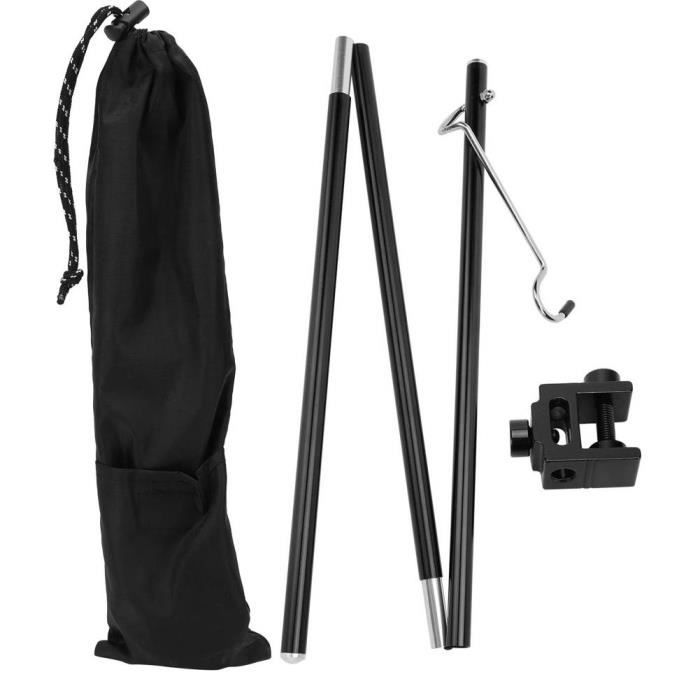 Support De Lampe Camping En Alliage Aluminium – Pliable, Portable, Avec Crochets – Pour éclairage Extérieur, Pêche, Randonnée – Kit De Rangement - 8