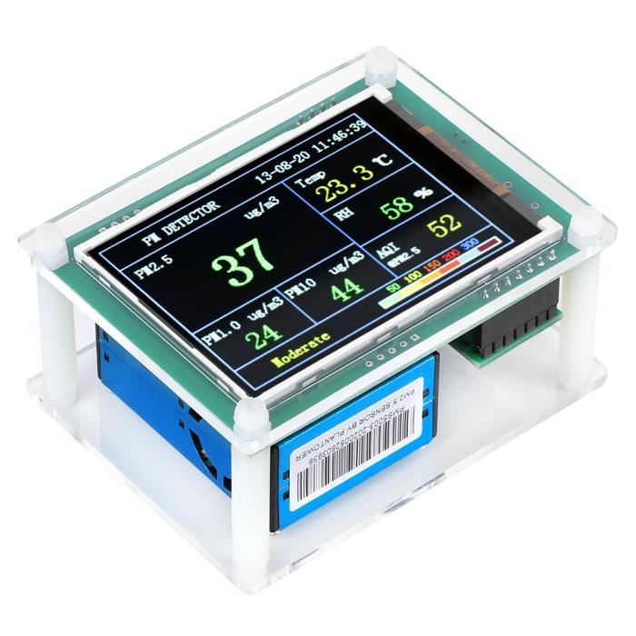 Détecteur Qualité Air & Radon - écran LCD Code Couleur | Pour Maison, Serre, Labo - Portable