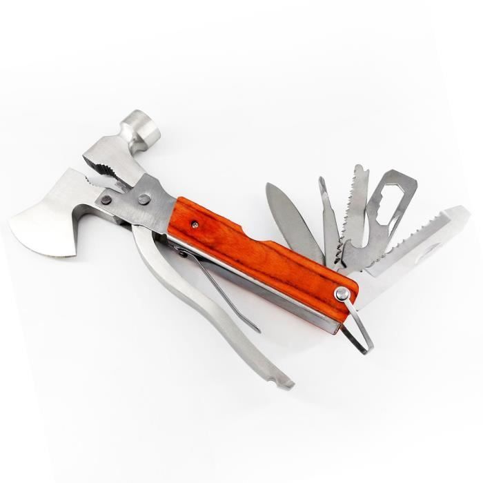 Marteau Multifonction Camping - Acier Inoxydable - Outil De Survie Polyvalent - Pour Randonnée, Pêche, Urgences