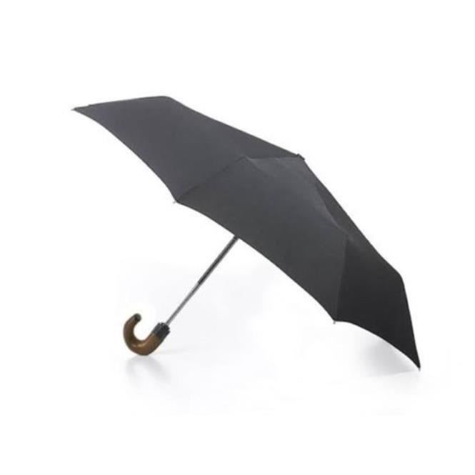 Knirps TOPMATIC SL CROOK Wooden Handle Parapluie Parapluie Black Noir Bois NOUVEAU
