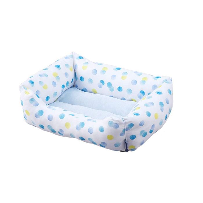 Meilleurs prix pour Iris Ohyama, Lit, Coussin, Panier  pour Chien, Chat, Bi-face avec rebord, Nylon, L33 x P45 x H14 cm, PCSB-20S, Pois