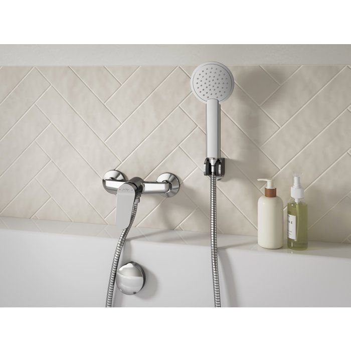 Jacob Delafon - Set douche Brive (mitigeur mécanique+douchette+flexible+support) Chrome - E78119-CP