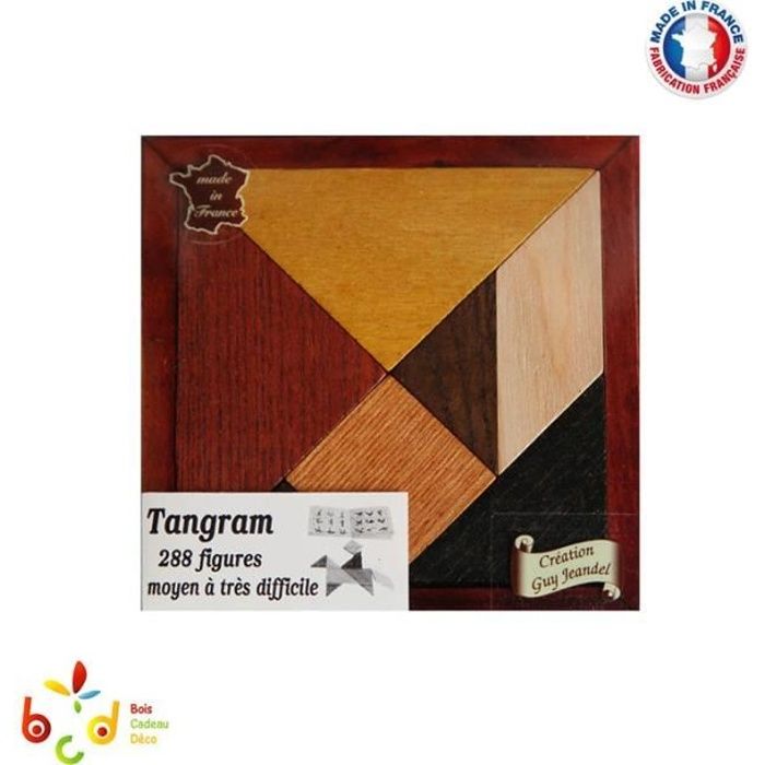 Tangram (puzzle) - JEANDEL - 288 figures - 7 pièces - Niveaux de difficulté évolutifs