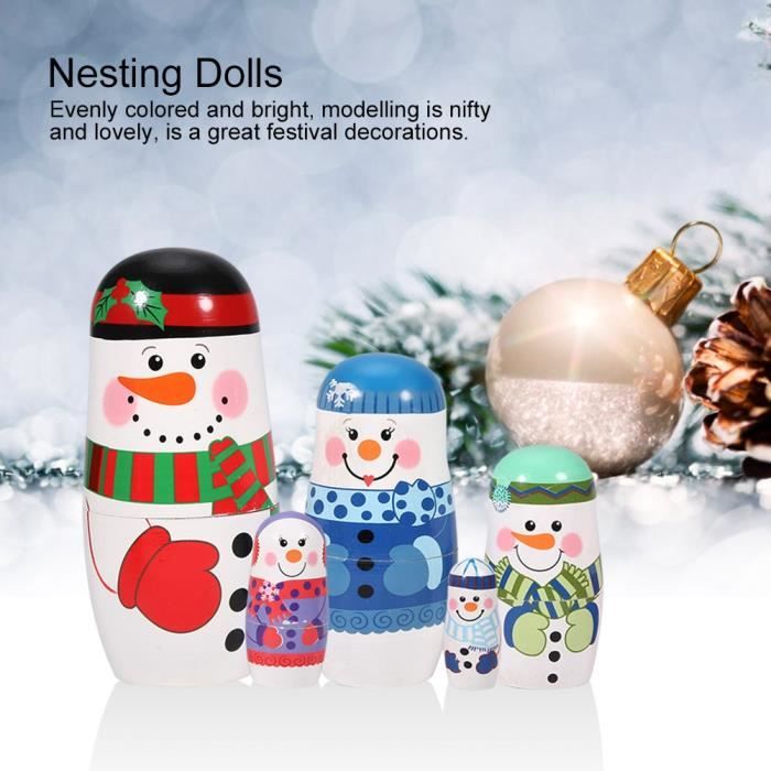 Cadeau Noël Poupées Russes Matriochka Noël Fopytu - Soldat En Bois Fait Main, Poupées Gigognes Décoratives Décoration Noël Bois