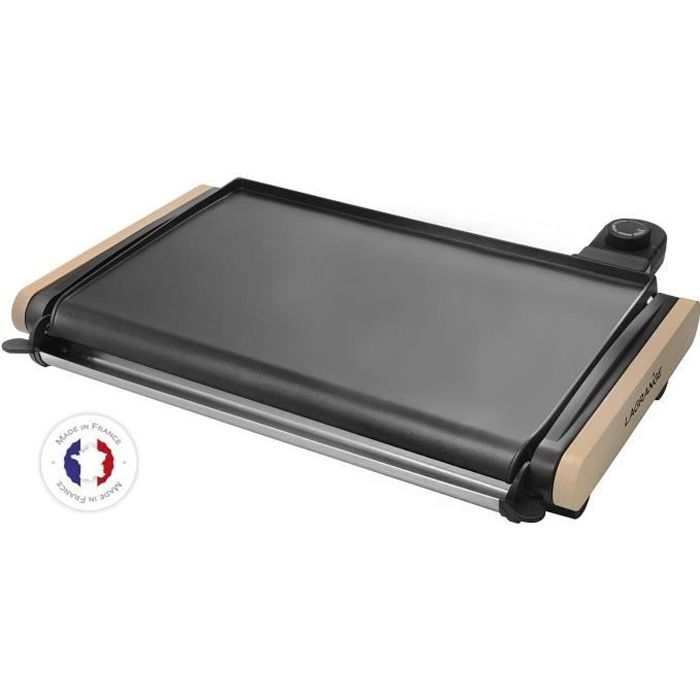 Plancha de table LAGRANGE 229 004 Equilibre® chauffante en aluminium avec revêtement anti adhésif 43x28cm Bois