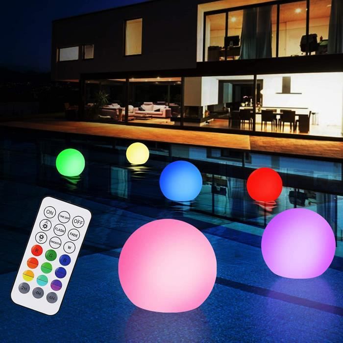Leytn® Lampe Piscine Lumière flottante LED Extérieur Étanche multi-couleurs avec Télécommande pour Décoration de piscine jardin