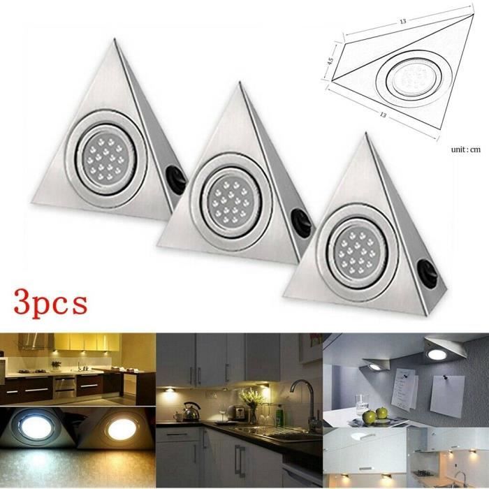 Applique LED Spot Triangle Eclairage Sous Element Meuble Cuisine