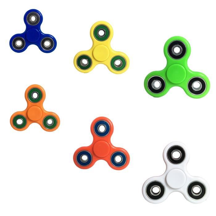 LOT DE 2 HAND SPINNER MIROIR ARGENTÉ ET BLEU FIDGET JEU MAIN ENFANT ANTI STRESSE