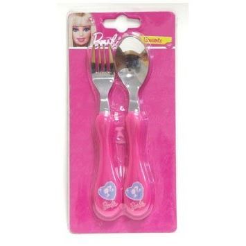 Set de 2 couverts Barbie - Jemini - 000004 - Rose - Enfant - Fille - Acier inoxydable