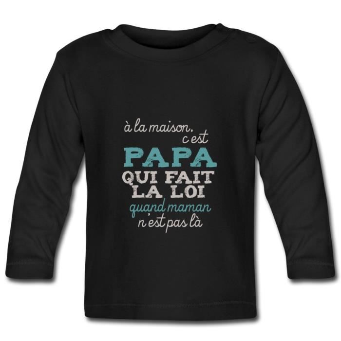 Citation Papa Fait La Loi Humour T Shirt Manches Longues Bebe De Spreadshirt Noir Cdiscount Pret A Porter