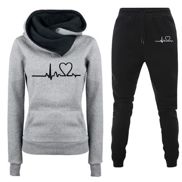 Pantalon De Jogging Adidas Femme - Taille M Gris - En Velours Avec Capuche - Bon état