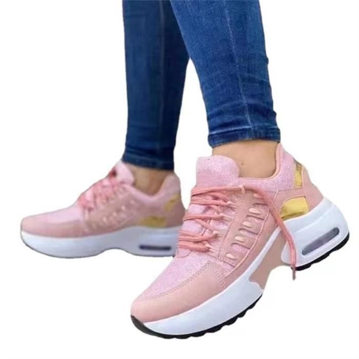 Baskets Compensées Fourrées Dorées - Pointure 39 - Neuf Avec Emballage - Sans Marque