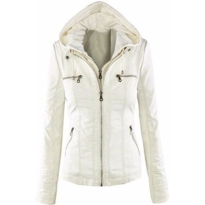 bomber simili cuir femme