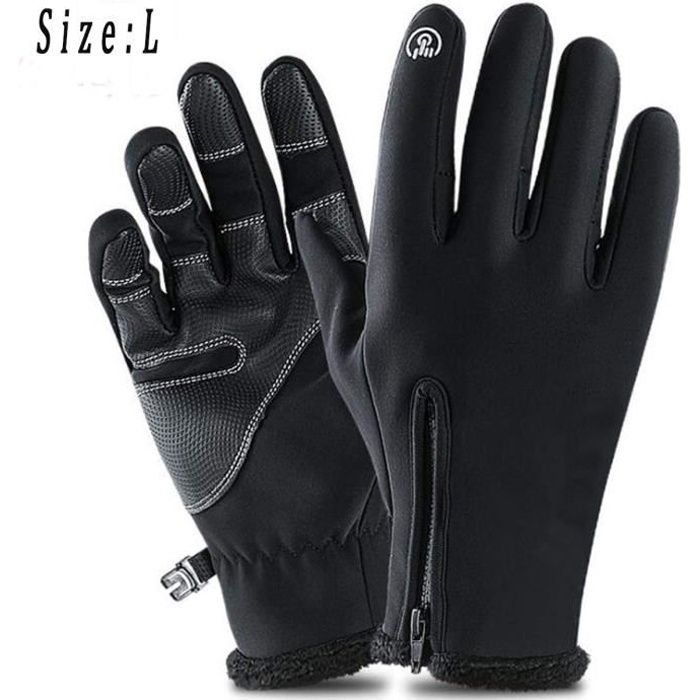 Gants dHiver Écran Tactile - Mixte - Noir - VTT - Imperméable - Antidérapants