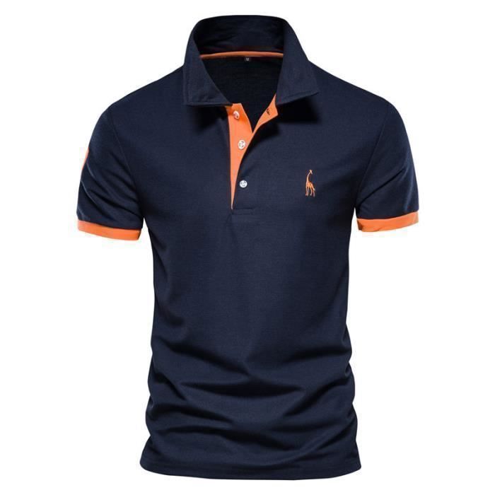 Polo Homme,Manches Courtes Poloshirt Homme,Casual Sport Polo Hommes Golf-Bleu Marine