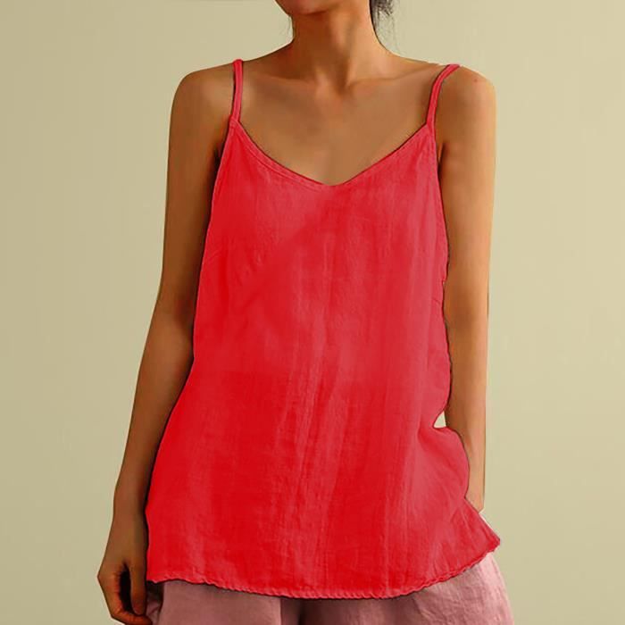 caraco-dames-flowy-d-bardeur-femme-lin-lastique-l-che-camisole