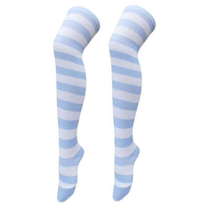 Chaussettes Rayées Bleu Blanc Pour Femme