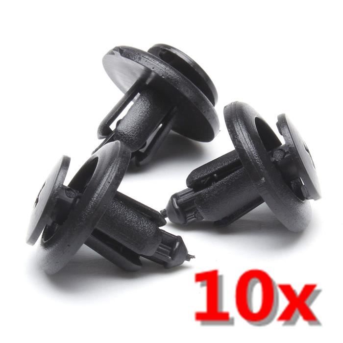 Vw plastique noir rivet poussoir type trim pare-chocs panneau clips 10PCS