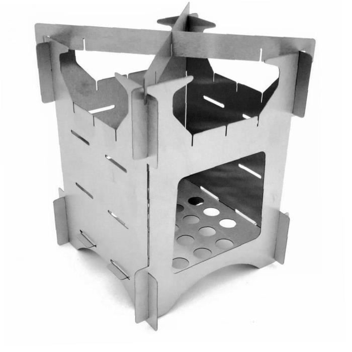 Poêle à Bois Camping En Fonte - Portable, Compact, Avec Vitre, Pour Chauffage Et Cuisine En Extérieur Ou Tente