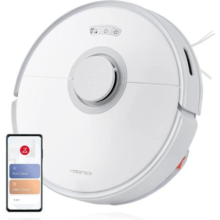 Roborock Q7 MAX,Aspirateur Robot Blanc Laveur 4200Pa à Navigation Lidar