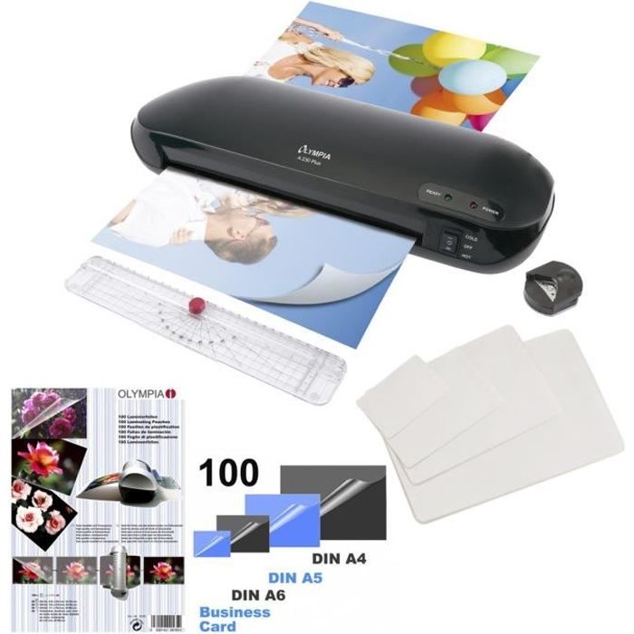 Olympia A233 Plastifieuse DIN A4 230 mm Noir Brillant 