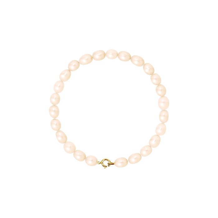 Bracelet Gourmette Perles D'eau Douce Roses Et Blanches - Véritable - Neuf Avec étiquettes