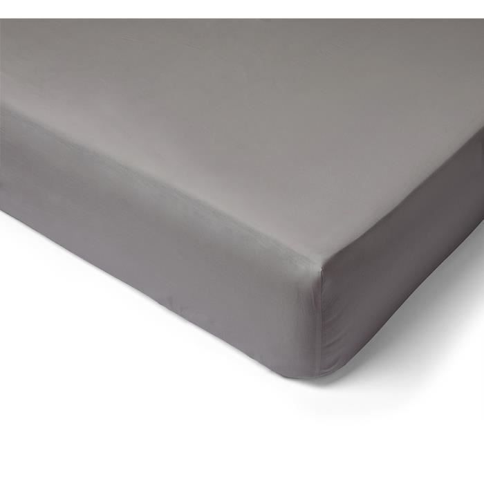 Bonnet de 40cm Beige Drap Housse uni Percale de Coton 80 Fils//cm/² 140x190 Salom/é Prestige