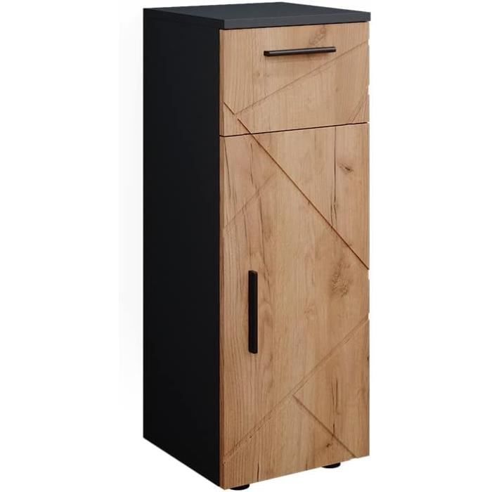Vicco Meuble De Rangement De Salle De Bain Irma, Anthracite Haute Brillance 30 X 95 Cm 93127650