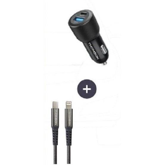 Chargeur voiture THOMSON Technologie GaN nouvelle génération totale 2 USB C PD + pd