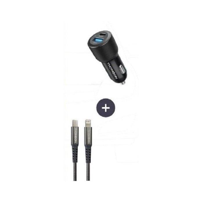 Chargeur voiture THOMSON Technologie GaN nouvelle génération totale 2 USB C PD + pd - vue 3
