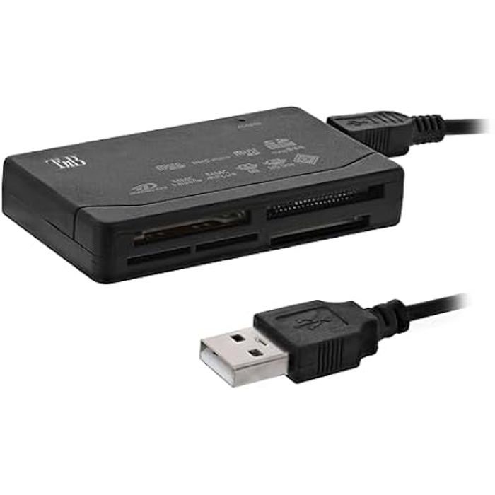 TNB Lecteur de Cartes mémoire - Universel USB 2.0 - Noir - Vitesse 480 Mbps - Compatible micro SD