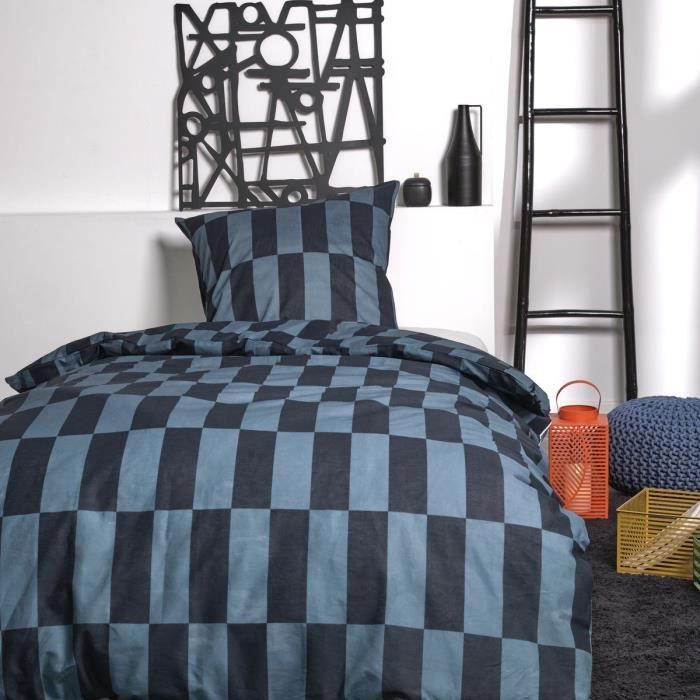 PARURE DE LIT TODAY - HOUSSE DE COUETTE 140X200 + 1 TAIE D OREILLER 63X63 - 100% COTON 57 fils - SUN