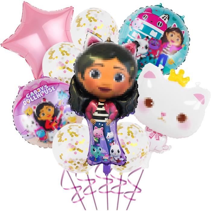 Kit Décoration Anniversaire Gabby – 54 Pièces Avec Vaisselle, Nappe, Ballons Pour 10 Personnes