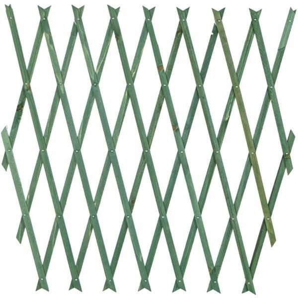 Treillis pour jardin - Trade Shop Traesio - Extensible en bois - Vert - 100x300 cm
