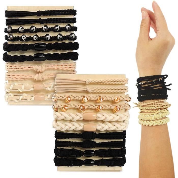 Lot De 2 élastiques à Cheveux Décorés Perles (scrunchies) - Multicolore, Marque BT, Neufs Avec étiquettes