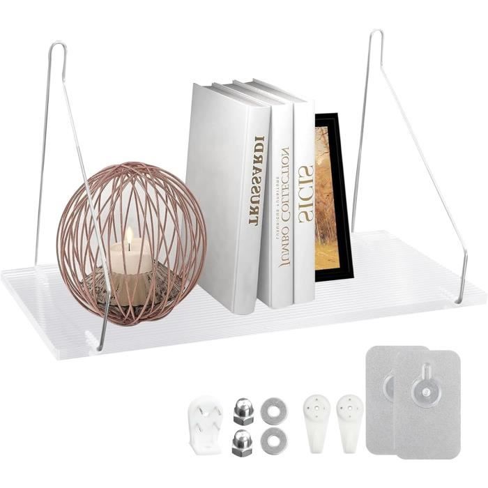 Étagère Murale Pliable Pour Salle De Bain – Étagère Flottante En Aluminium | Organisation De Rangement Flottante Avec Panneau Pliable à 90°, Support Mural Pour Lavabo De Toilette