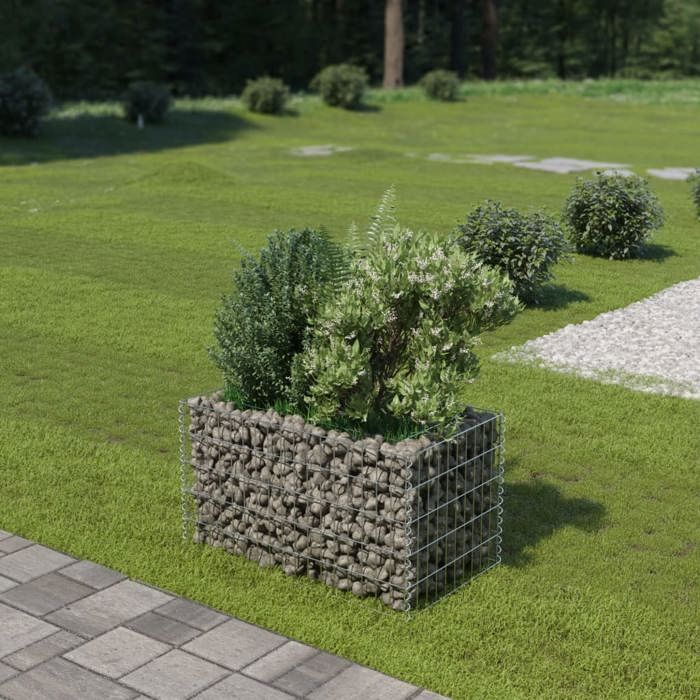 Vidaxl Lit surélevé à gabion